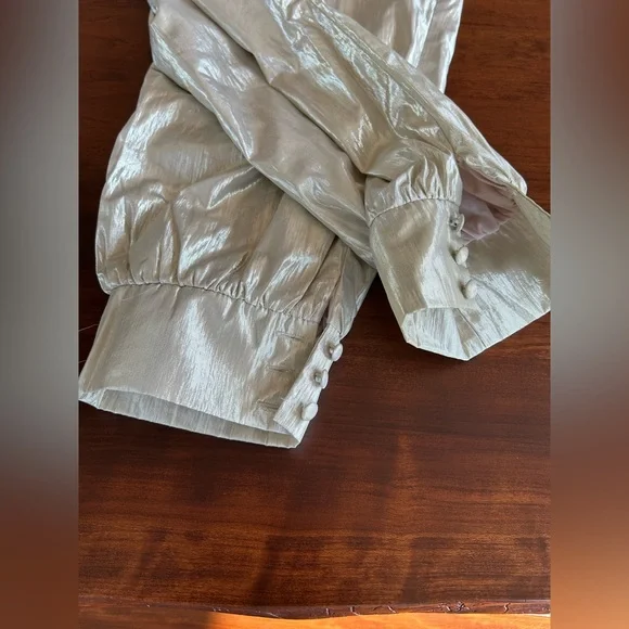 Lovers + Friends Metallic Champagne Trousers - Picture 8 of 9